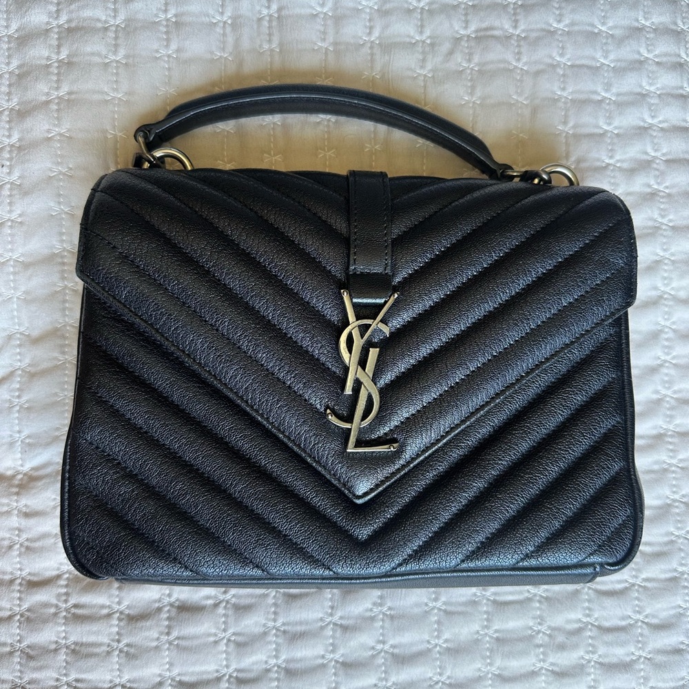Yves Saint Laurent YSL College quilted medium Leather Handbag
